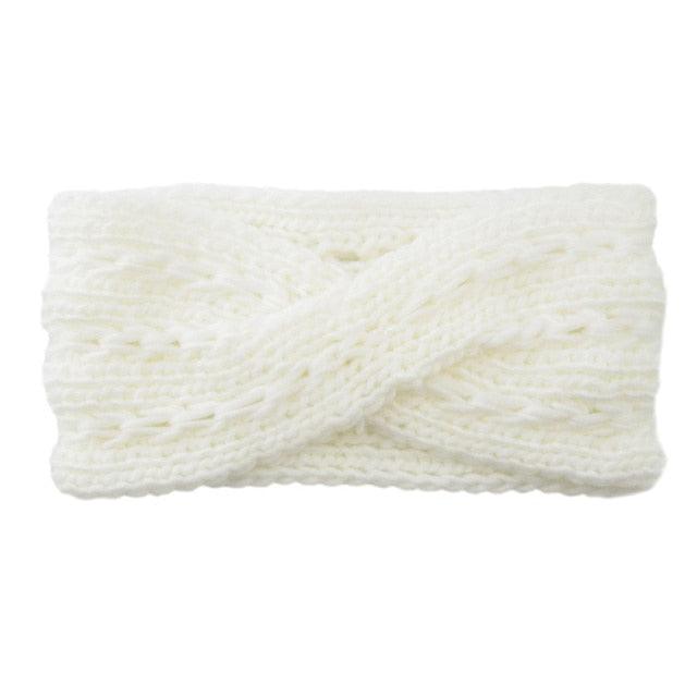 Wide Knitted Headband with Bow