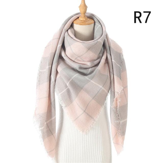 Soft Plaid Cashmere Scarf