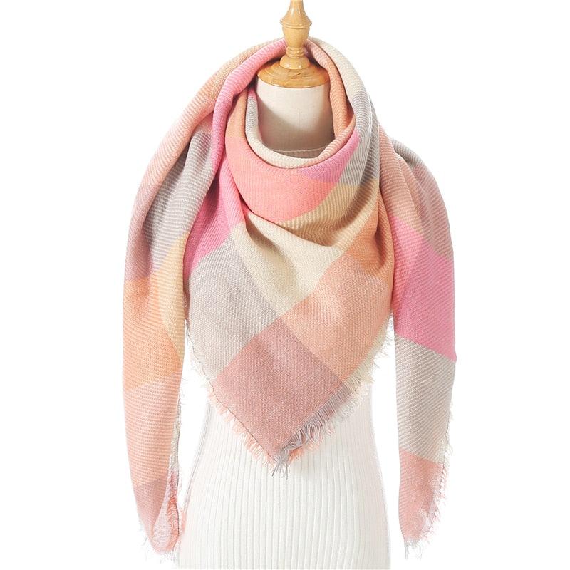 Soft Plaid Cashmere Scarf