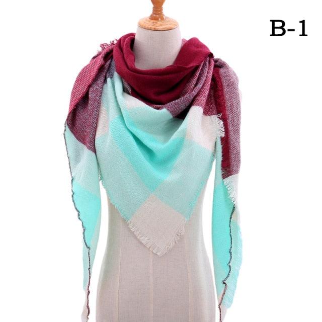 Soft Plaid Cashmere Scarf