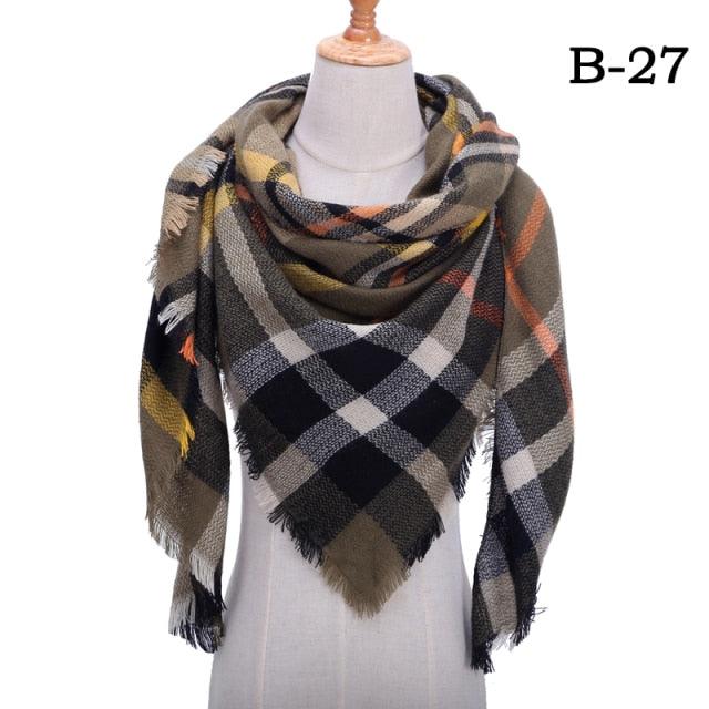 Soft Plaid Cashmere Scarf