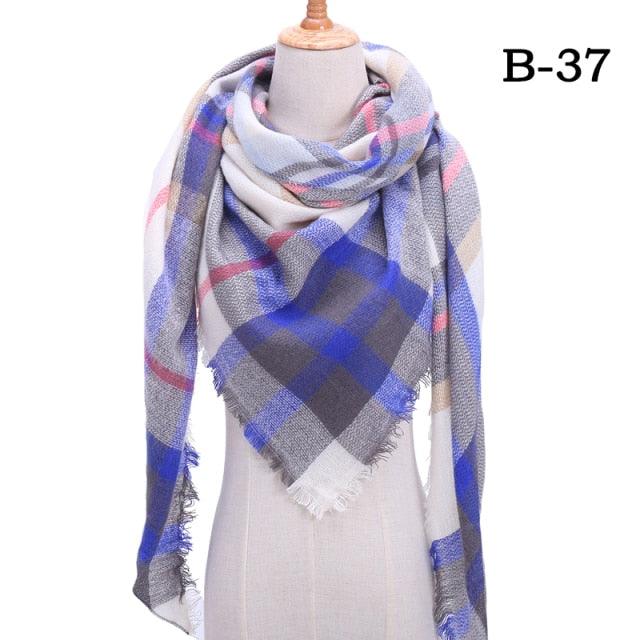 Soft Plaid Cashmere Scarf