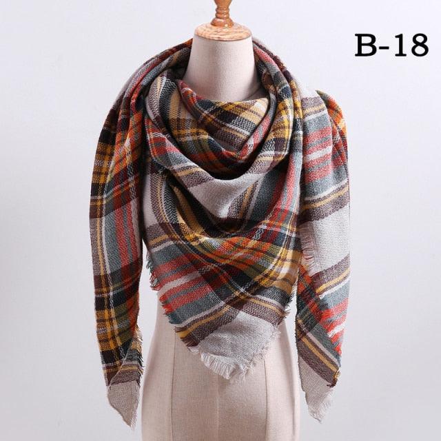 Soft Plaid Cashmere Scarf