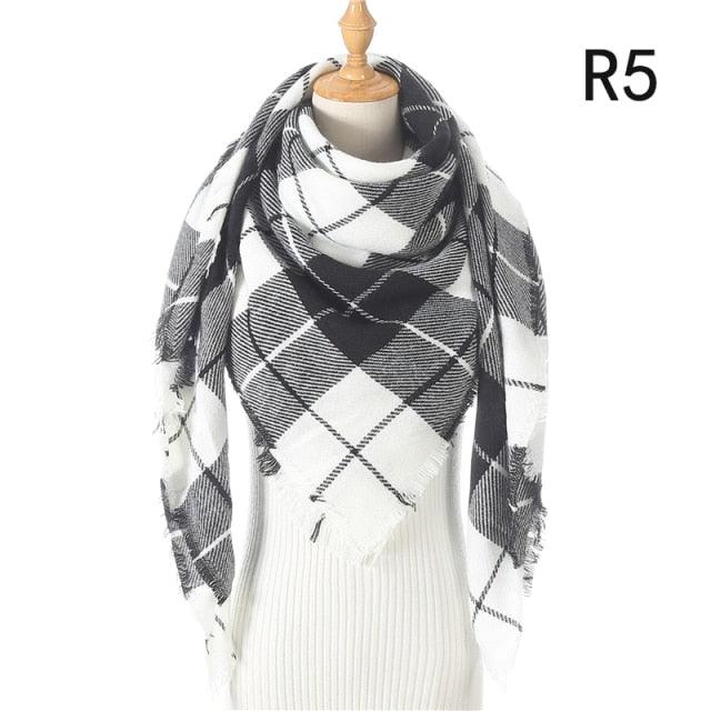Soft Plaid Cashmere Scarf