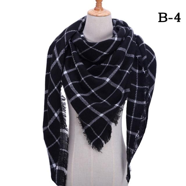 Soft Plaid Cashmere Scarf