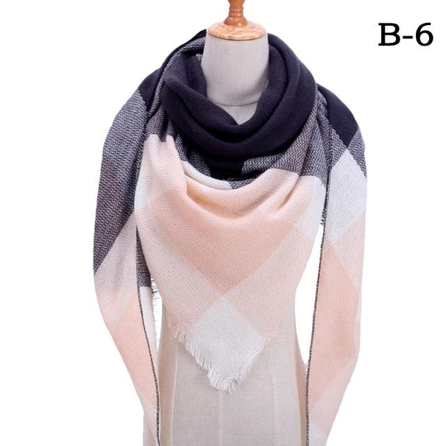 Soft Plaid Cashmere Scarf