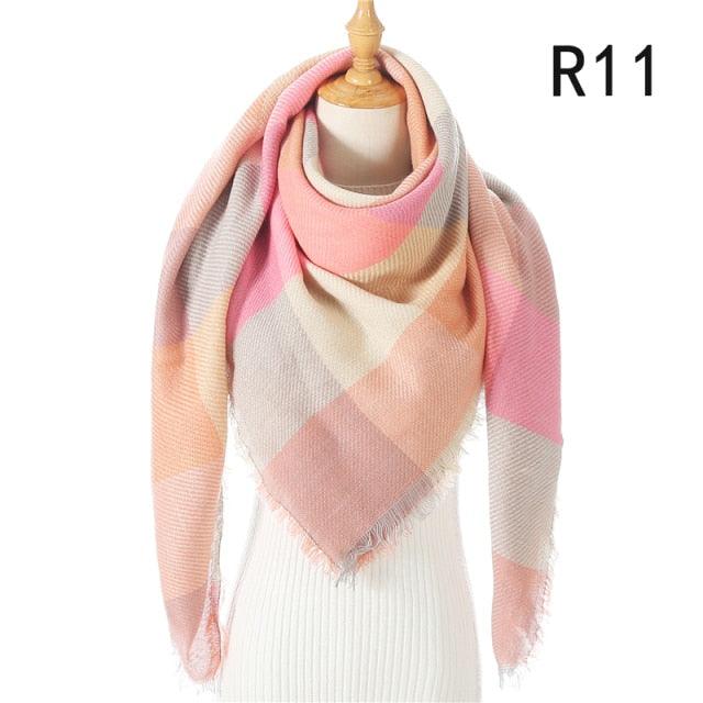 Soft Plaid Cashmere Scarf