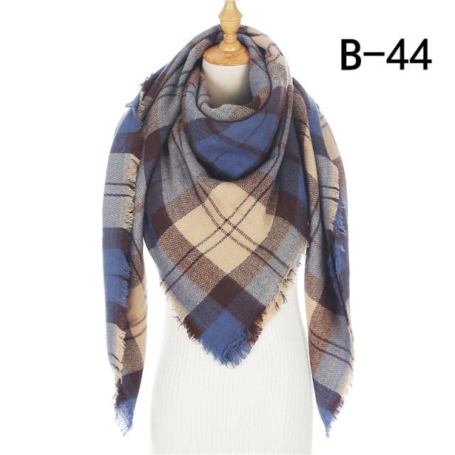 Soft Plaid Cashmere Scarf