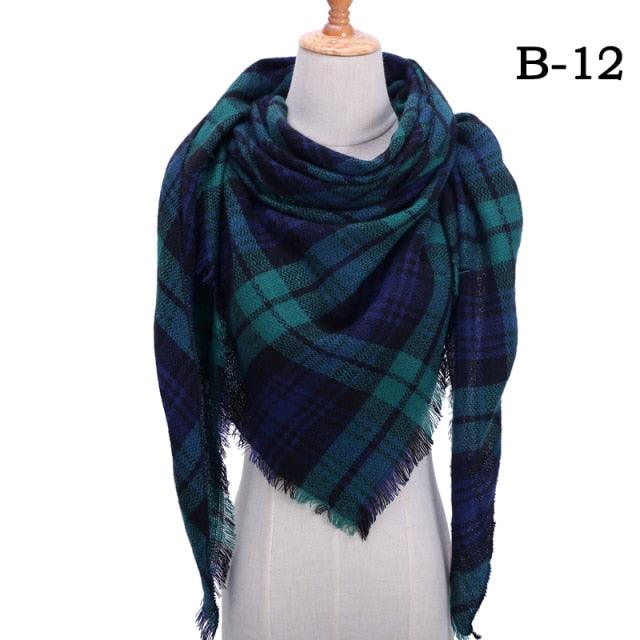 Soft Plaid Cashmere Scarf