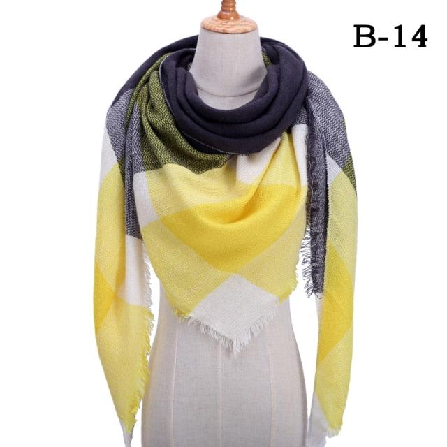 Soft Plaid Cashmere Scarf