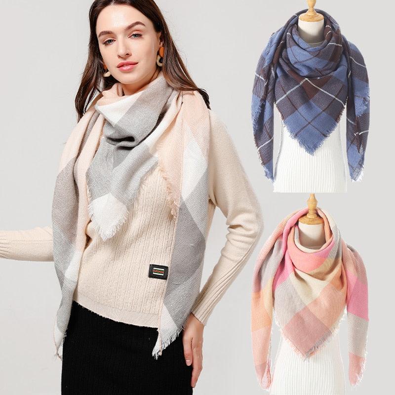 Soft Plaid Cashmere Scarf