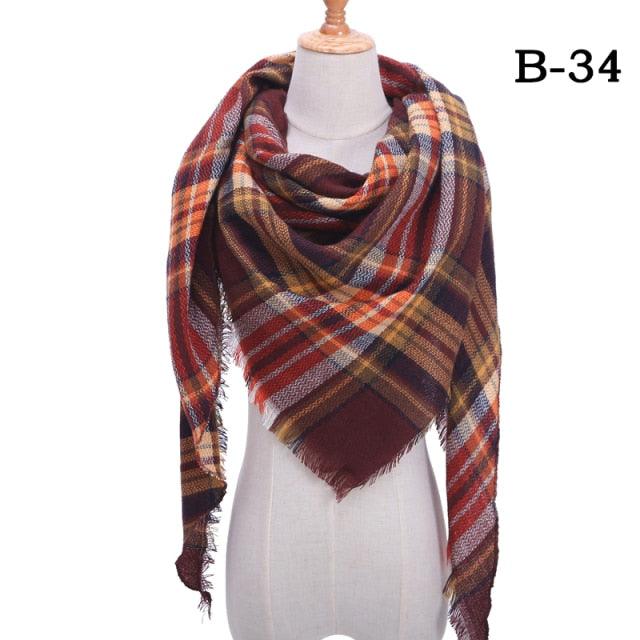 Soft Plaid Cashmere Scarf