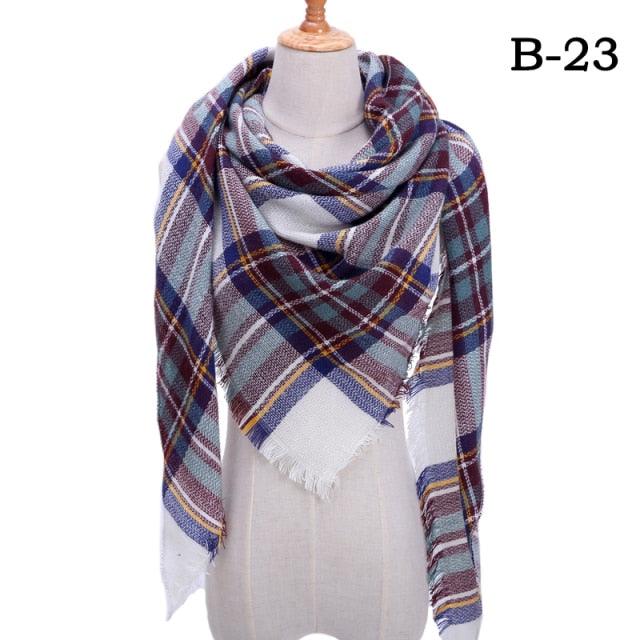 Soft Plaid Cashmere Scarf