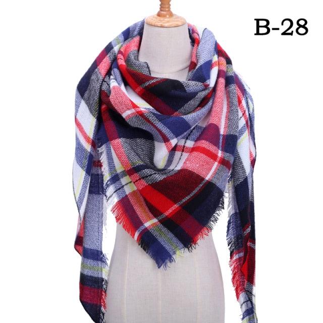 Soft Plaid Cashmere Scarf