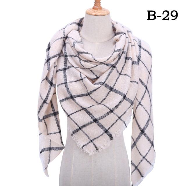 Soft Plaid Cashmere Scarf