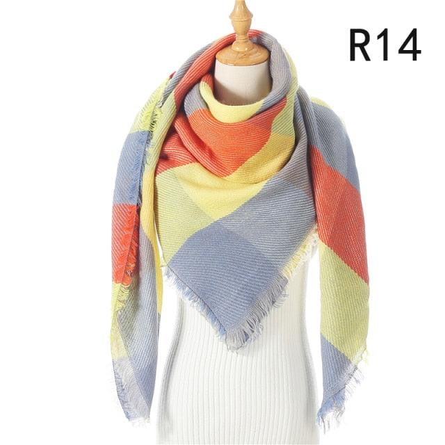 Soft Plaid Cashmere Scarf