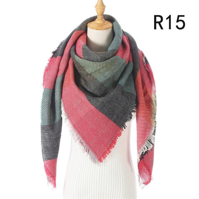 Soft Plaid Cashmere Scarf