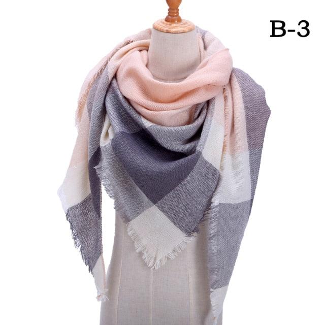 Soft Plaid Cashmere Scarf