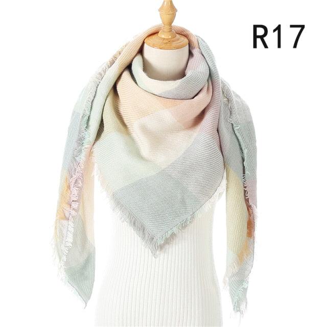 Soft Plaid Cashmere Scarf