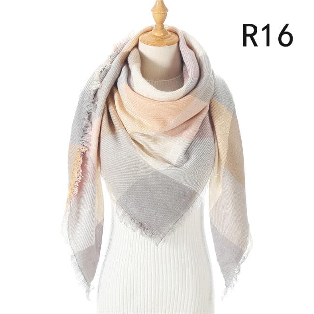 Soft Plaid Cashmere Scarf