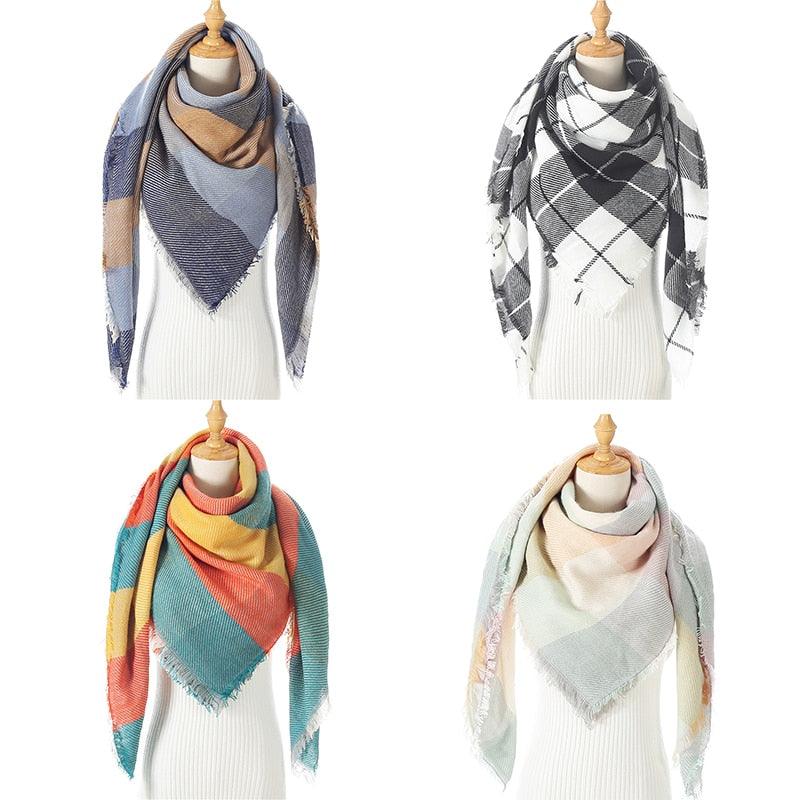 Soft Plaid Cashmere Scarf