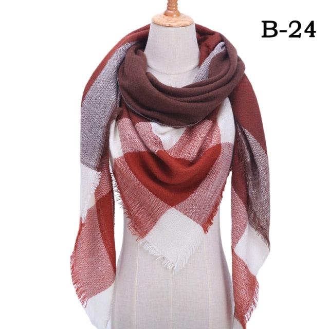 Soft Plaid Cashmere Scarf
