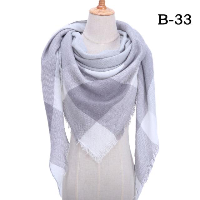 Soft Plaid Cashmere Scarf