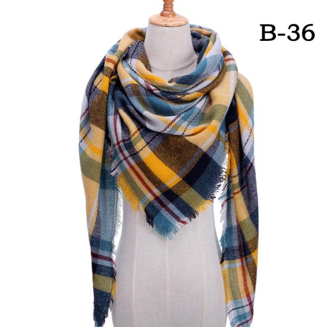 Soft Plaid Cashmere Scarf