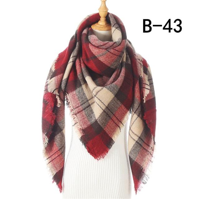 Soft Plaid Cashmere Scarf
