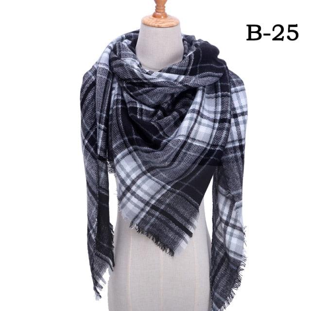 Soft Plaid Cashmere Scarf