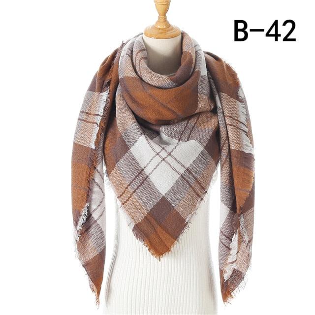 Soft Plaid Cashmere Scarf