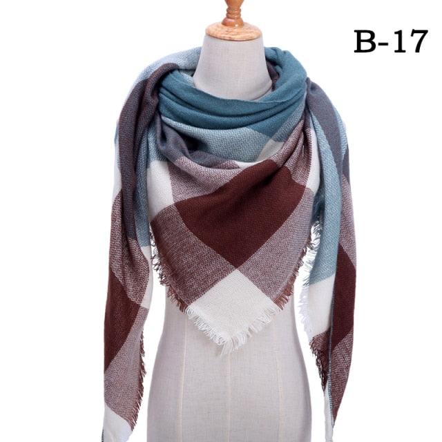 Soft Plaid Cashmere Scarf