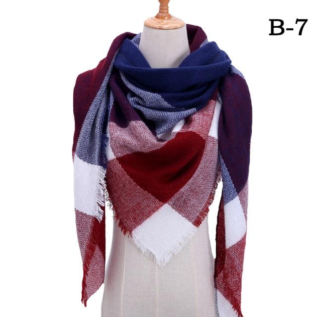 Soft Plaid Cashmere Scarf