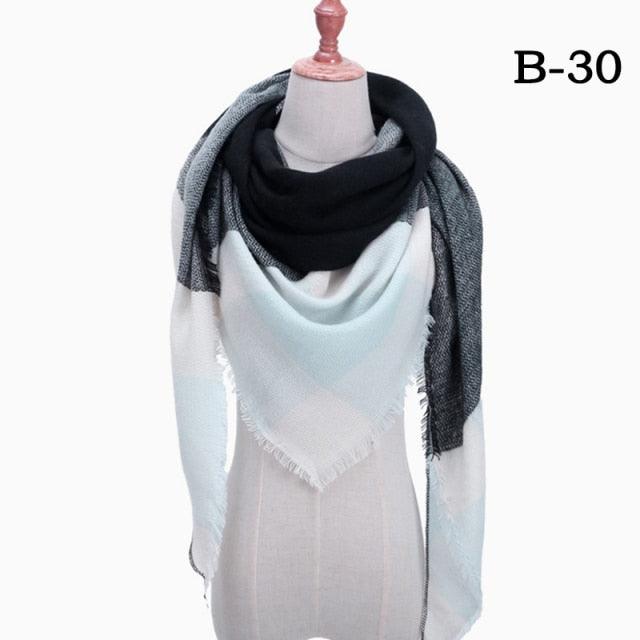 Soft Plaid Cashmere Scarf