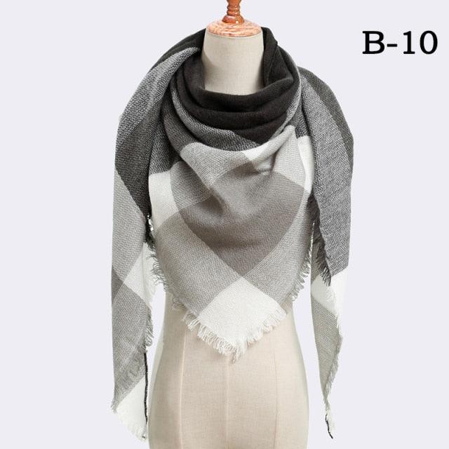 Soft Plaid Cashmere Scarf