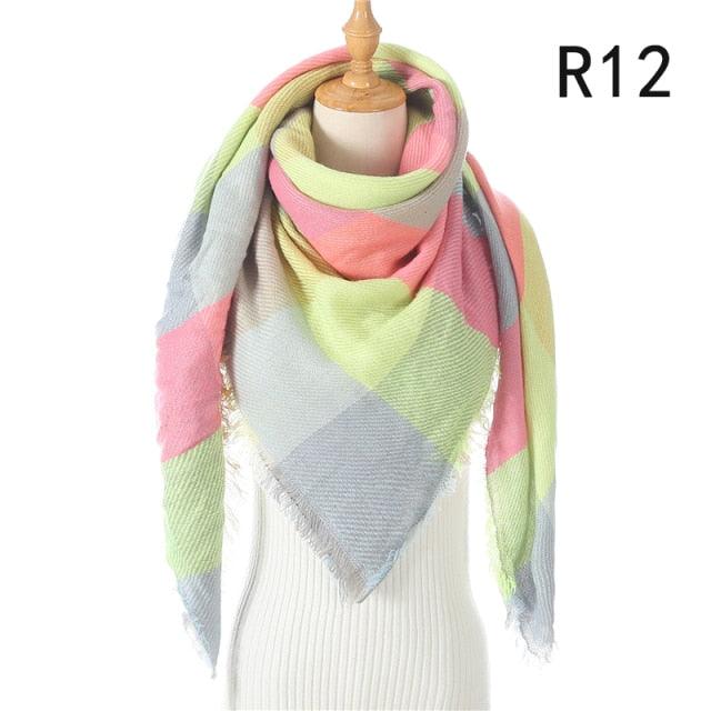 Soft Plaid Cashmere Scarf