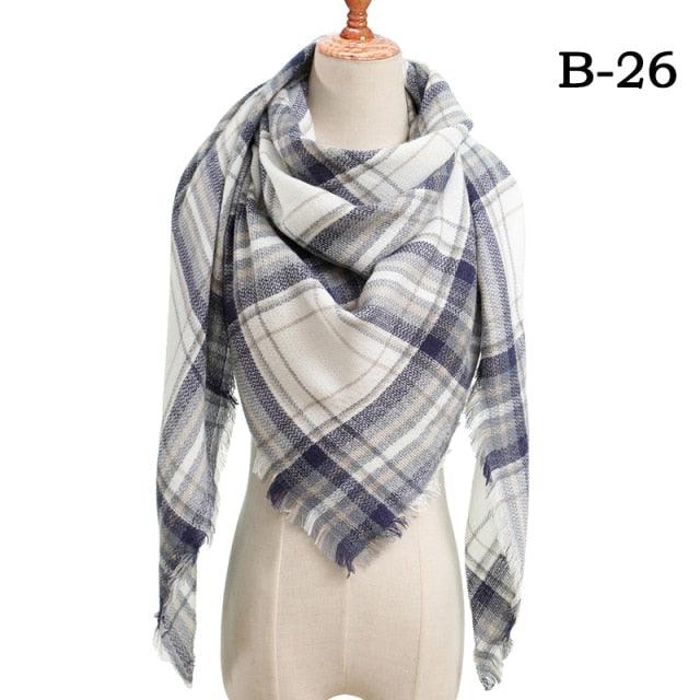 Soft Plaid Cashmere Scarf