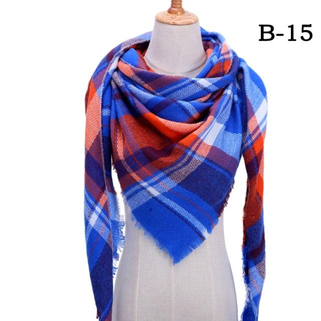 Soft Plaid Cashmere Scarf