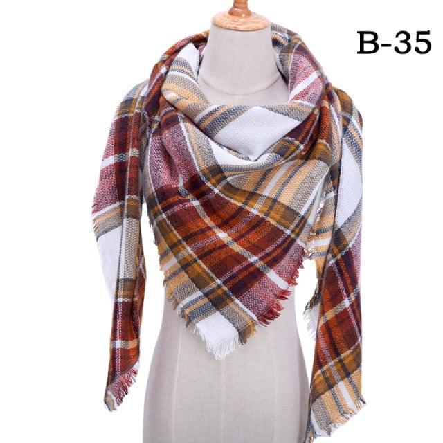 Soft Plaid Cashmere Scarf