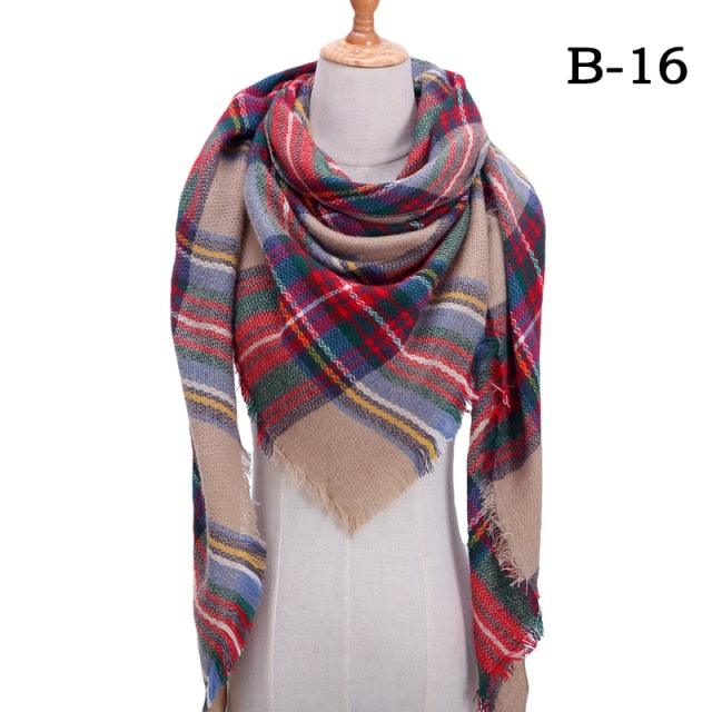 Soft Plaid Cashmere Scarf