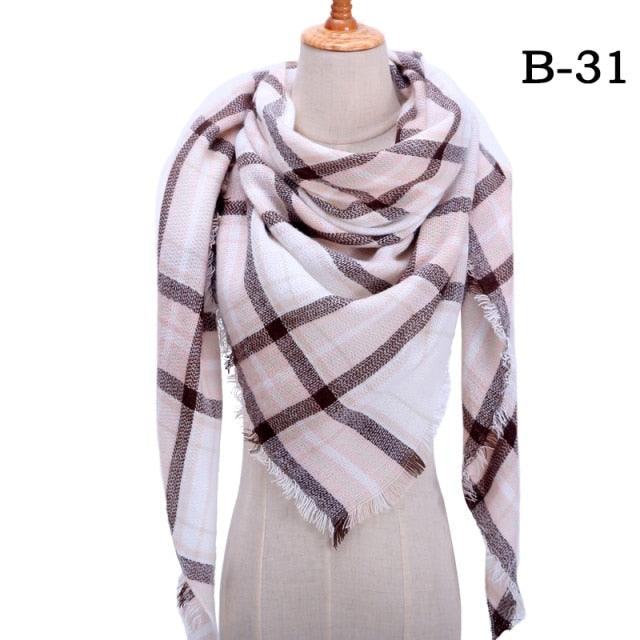 Soft Plaid Cashmere Scarf