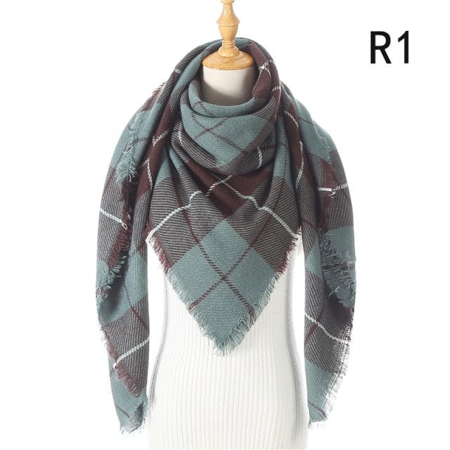 Soft Plaid Cashmere Scarf