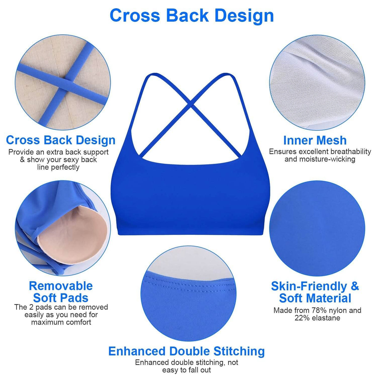 Women Cross-Back Sport Bras